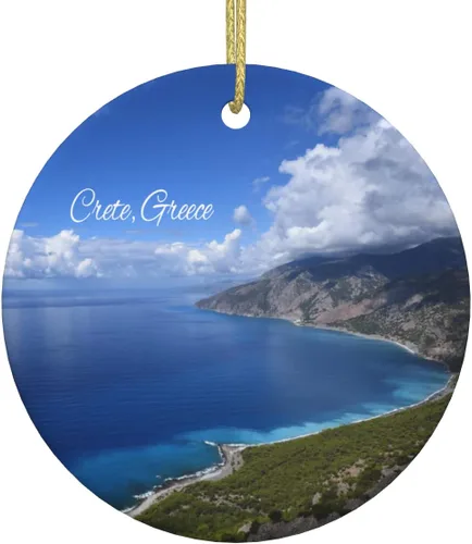 Vista 17 de Abruzzo - Adorno de cerámica de 3 pulgadas impreso de doble cara para Navidad, recuerdo de viaje por la ciudad, adornos colgantes redondos, regalos