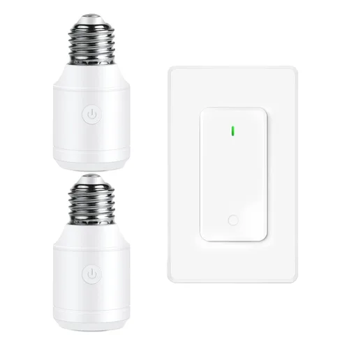 Vista 50 de Toma de control remoto, interruptor de luz y enchufe remoto greencycle con interruptor de luz inalámbrico, rango de 500 pies, no necesita cableado