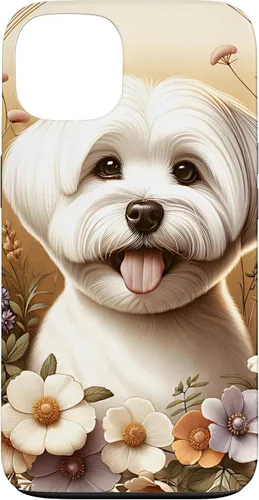 Vista 7 de Maltese Dog Summer Wildflowers Artwork Case for iPhone 17