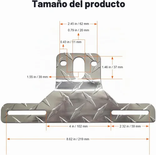 Vista 5 de FBJTDQ Marco de Soporte para Placa de Matrícula de Remolque - Soporte de Aluminio Resistente para Camiones, Remolques, RVs, Barcos, 1 Paquete