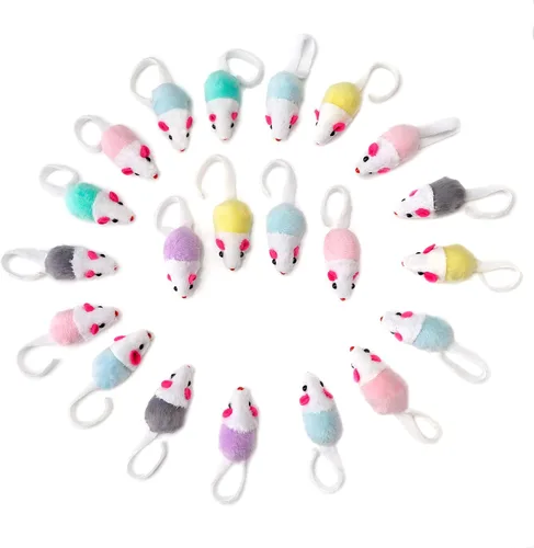 Vista 6 de CHIWAVA Ratones interactivos de juguete para gatos de 36 piezas de 1.8 pulgadas con sonajero de hierba gatera