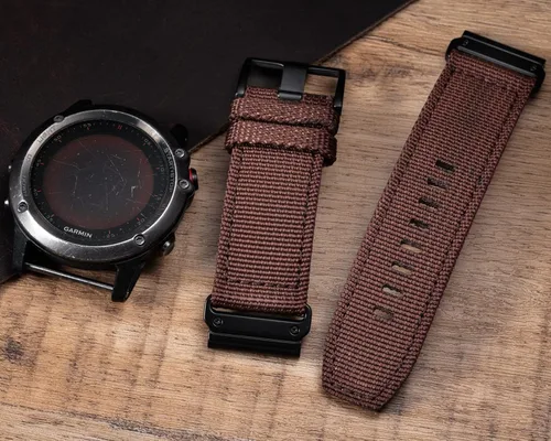 Vista 5 de Compatible con Garmin, correa deportiva de nailon para reloj fēnix/Forerunner/Vivoactive/Approach/MARQ/quatix/D2 Series resistente banda de repuesto