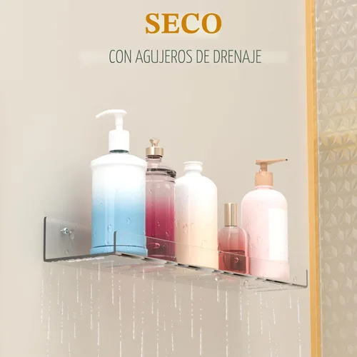 Vista 4 de LAZYROSY Paquete de 4 estantes flotantes – Acrílico transparente/PET montado en la pared, sin taladro, almacenamiento con adhesivo, estantes