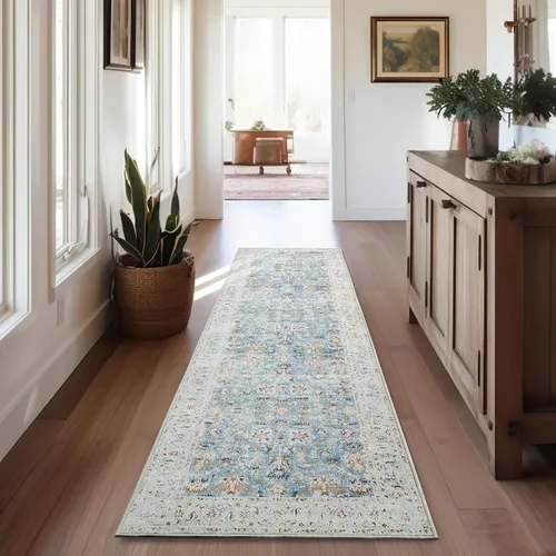 Vista 39 de jinchan Alfombra de entrada de 2 x 3 pulgadas, lavable, diseño floral vintage, tapete pequeño para interiores, bohemio, ligero, delgado
