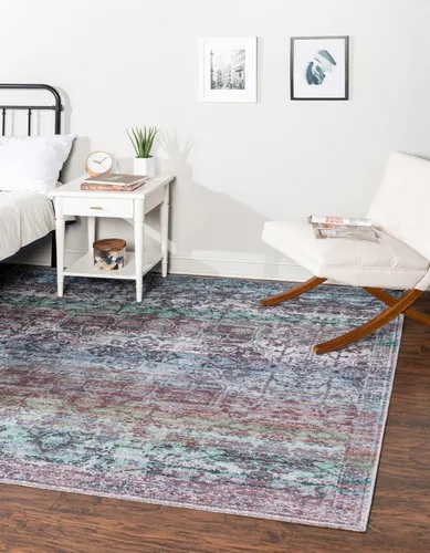 Vista 29 de Unique Loom Renaissance Collection - Alfombra rectangular de 2 x 3 pies 1 pulgada, color azul y verde