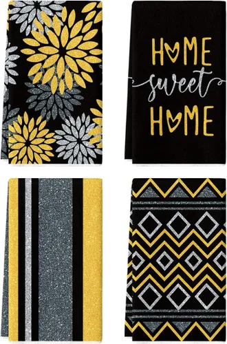 Vista 10 de Artoid Mode Toallas de Cocina Rayas Negras Home Sweet Home Boho Halloween Toallas de Platos, 18x26 Pulgadas Toallas de Mano de Decoración