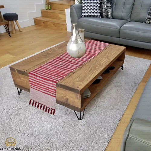 Vista 4 de Camino de mesa de algodón estilo rústico de granja, bohemio, hecho a mano, con borlas de algodón, para decoración de fiestas, bodas y comedor, 15 x