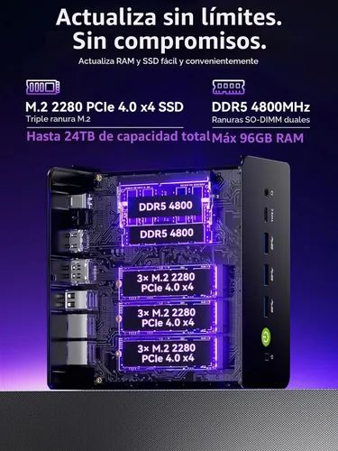 Vista 7 de GMKtec K15 AI Mini PC Intel Core Ultra 5 125U 16GB DDR5 Max 4.3GHz 1TB SSD
