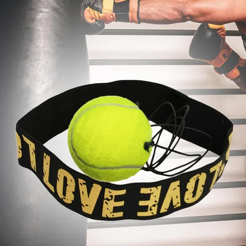 Vista 4 de Juego de diadema de pelota refleja de boxeo, diadema ajustable para fitness