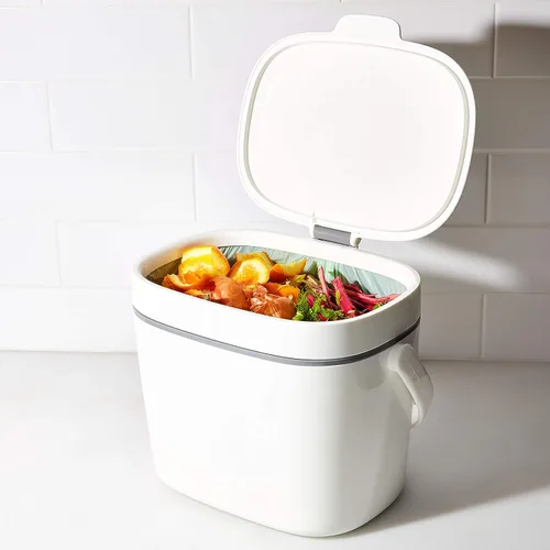 Vista 9 de OXO Good Grips - Contenedor de compost fácil de limpiar, color blanco, 1,75 galones (6,62 L)
