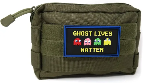 Vista 3 de Parche táctico de goma de PVC Ghost Lives Matter Parodia inspirada en juegos retro Divertido parche de moral