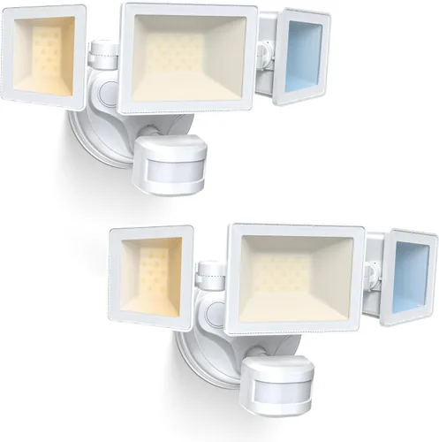 Vista 11 de ALUSSO Luces para exteriores con sensor de movimiento cableadas (no solares), luces de inundación de 40 W 4500 lm para exteriores 120 V, 3 modos