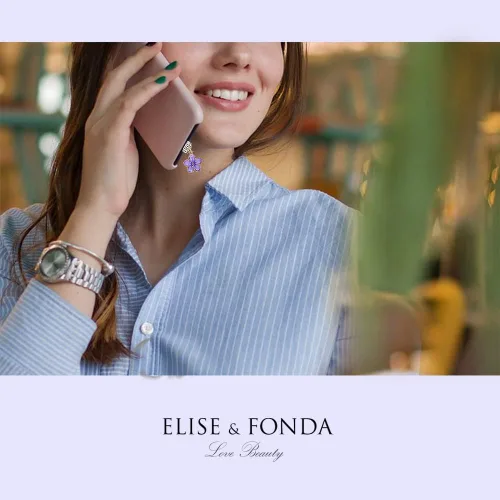 Vista 5 de ELISE & FONDA CP544 Puerto de carga USB de cristal anti polvo Plug Little Flower Bauhinia colgante de teléfono para iPhone 13/12/11/XS MAX/XR/X/8