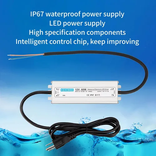 Vista 8 de Controlador LED 12V 60W Transformador impermeable CA 90-240V a CC 12V 5A Fuente de alimentación conmutada de bajo voltaje Convertidor IP67 adecuado