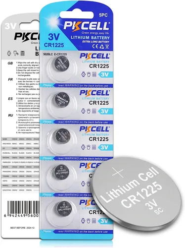 Vista 9 de PKCELL CR1225 batería de litio de 3 V, modelo CR 1225, pilas de botón para termómetro, vida útil de 5 años (5 unidades)