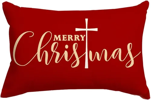Vista 7 de Fundas de almohada de Navidad de 18 x 18 pulgadas, decoración de Navidad para interiores, decoración de Navidad cristiana, fundas de almohada