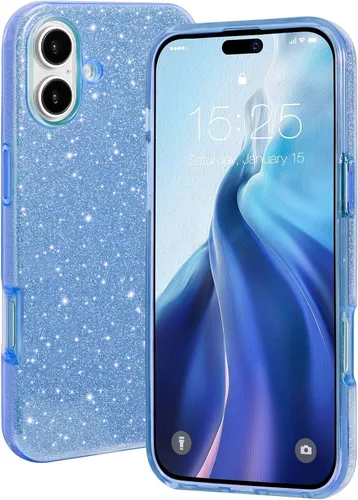 Vista 30 de MILPROX Funda compatible con iPhone 13 (2021), carcasa de gel de goma brillante con purpurina de 3 capas a prueba de golpes para iPhone 13 de 6.1