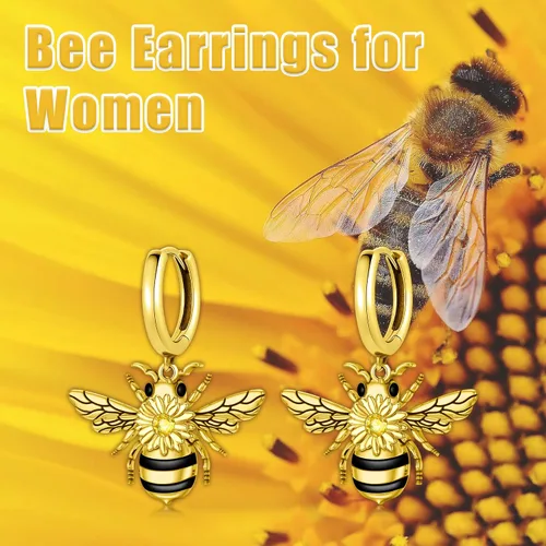 Vista 6 de PELOVNY Aretes colgantes de plata esterlina, hipoalergénicos, ágata musgo, piedra lunar, abeja, mariposa, delfín, pavo real, fénix, joyería