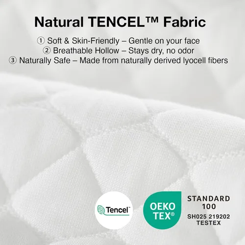 Vista 5 de Novilla Tencel - Almohada curvada para dormir lateral para aliviar el dolor Almohada ajustable CertiPUR-US de espuma viscoelástica triturada