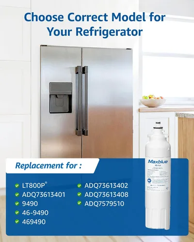 Vista 4 de Maxblue Filtro de agua para refrigerador ADQ73613401, repuesto para LG® LT800P®, ADQ73613402, ADQ73613408, ADQ75795104, Kenmore 9490, LSXS26326S