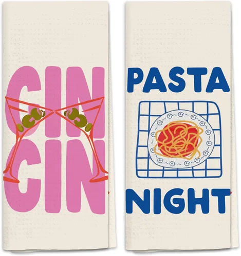 Vista 9 de Juego de 2 toallas de cocina italianas, decoración de cocina italiana, toallas de bar para camarero de cocina, paños de cocina retro para toallas