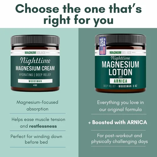Vista 2 de Loción nocturna de magnesio con árnica – Alivio calmante y relajación, magnesio altamente concentrado para músculos y articulaciones – Aplicar