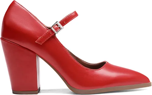 Vista 2 de DREAM PAIRS Zapatos de tacón alto y grueso para mujer, con puntera cerrada, zapatos Mary Jane, puntera puntiaguda, cómodos, zapatos de trabajo