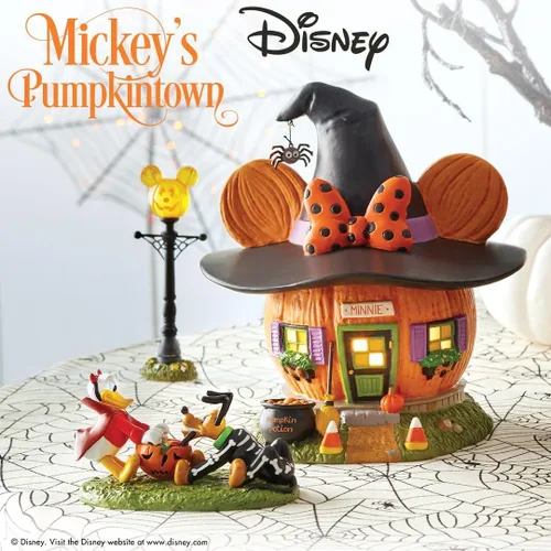 Vista 2 de Department 56 Disney Village Halloween Minnie Mouse Pumpkintown House - Edificio iluminado, 7.76 pulgadas, multicolor