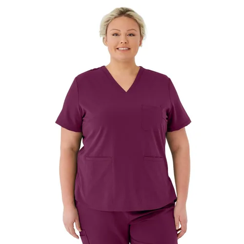 Vista 35 de Medline Lexington AVE - Camiseta médica para mujer, color morado real, talla M, cada una Negro