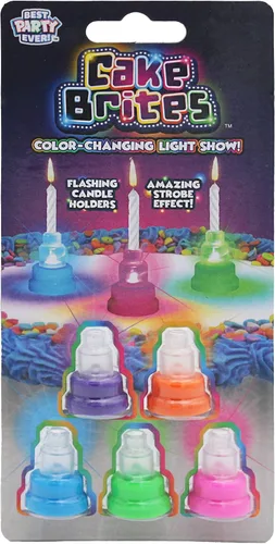 Vista 4 de BEST PARTY EVER! Cake Brites - Portavelas intermitentes, luces de pastel de cumpleaños que cambian de color para velas, convierte cualquier pastel