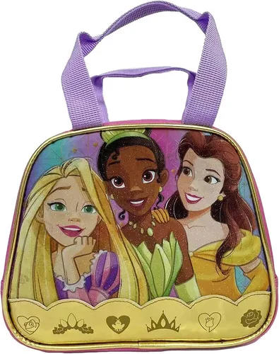 Vista 5 de Disney Princess - Mochila para niñas con bolsa de almuerzo juego de 4 piezas, Princesa 4 piezas
