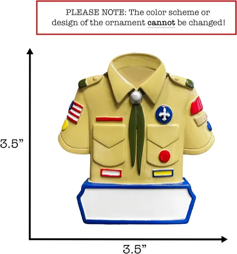 Vista 4 de Adorno Personalizado de Uniforme de Boy Scout para Navidad 2025 Adorno para Árbol de Navidad para Scout Masculino Recuerdo Único de Primer