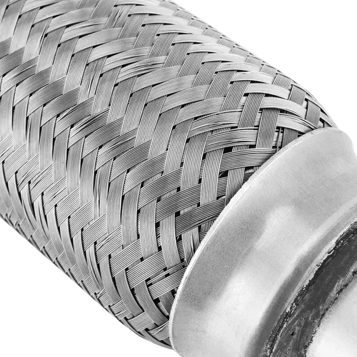 Vista 3 de SINJEUN Paquete de 3 tubos flexibles de doble trenza de acero inoxidable de 2 x 6 pulgadas, tubos de conector flexible de escape para reparación