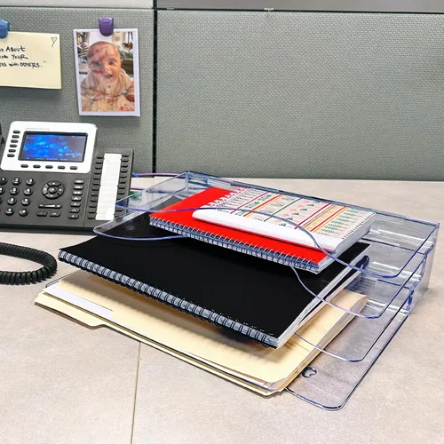 Vista 4 de Azar Displays 250099-3PK Soporte organizador de pared de escritorio de tres niveles para archivos y folletos con divisores, soporte de exhibición