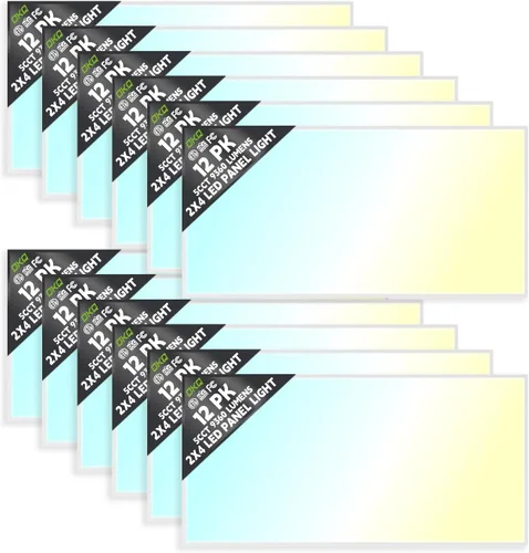 Vista 14 de OKQ - Lámpara LED de panel plano de 2 x 4 pulgadas, 5 CCT 3000K-6500K ajustables y 5 vatios seleccionables, 0-10 V regulable, luz de techo LED