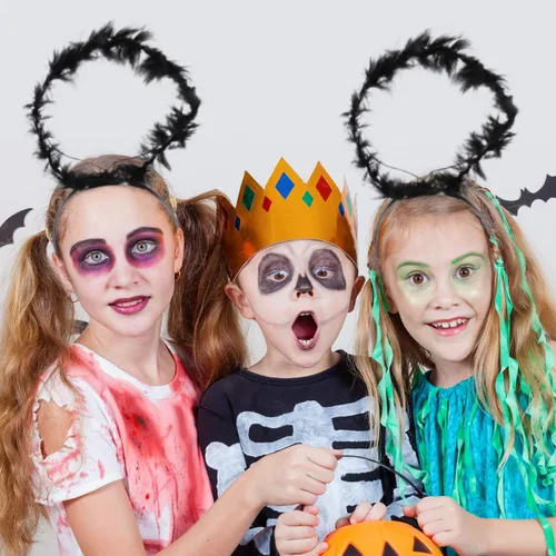 Vista 7 de Beaupretty 2 diademas con halo de ángel diadema con halo negro accesorios para el cabello para niños y niñas disfraz de Halloween y Navidad