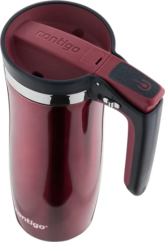 Vista 4 de Contigo Jarra para viaje con asa y cierre automático Autoseal, de acero inoxidable, con tapa fácil de limpiar, 473 ml.
