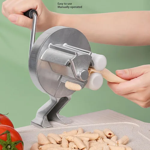 Vista 6 de Buachois Cavatelli Máquina para hacer pasta, manivela original italiana para hacer pasta, máquina para hacer pasta de ñoquis para cocina italiana