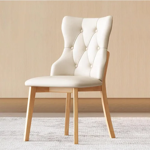 Vista 15 de Upholstered Dining Chairs with Backrest,Kitchen Chairs Leather,Living Room Chair with Wood Legs for Home, Restaurant, Hotel, Conference Room Grey