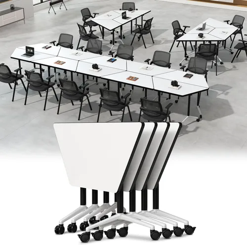 Vista 24 de 4 Pack Folding Conference Tables,47.2" Mobile Training Tables Morandi