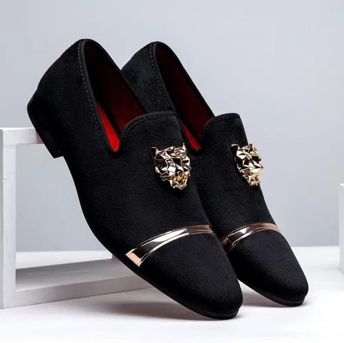 Vista 5 de Jousen Mocasines de terciopelo para hombre, zapatos de vestir, suaves, vintage, de lujo, para boda, fiesta, baile de graduación para hombres