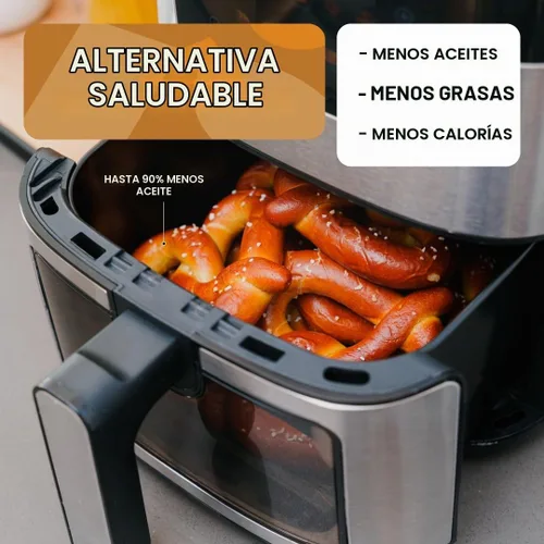 Vista 3 de Stilaris - Freidora de aire digital de 4.5 L, compacta y no tóxica para cocinas pequeñas, fácil de usar con controles táctiles de precisión, comidas