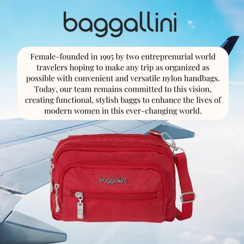 Vista 7 de Baggallini Bolsa cruzada pequeña con triple cremallera para mujer, 8 x 6 pulgadas, ligera, convertible