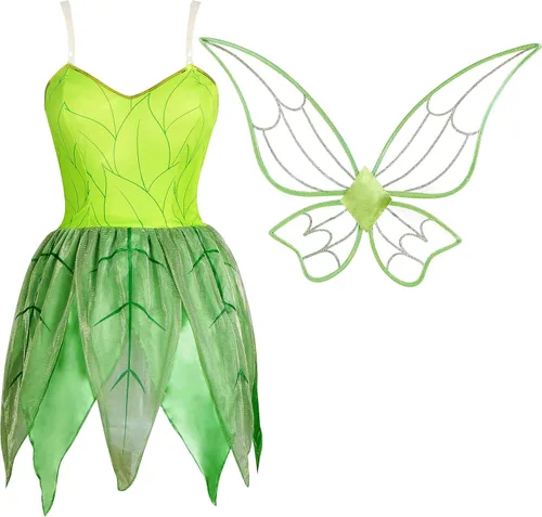 Vista 3 de Spooktacular Creations - Disfraz de cuento de hadas verde con alas de hada para mujer, disfraz de Halloween para adultos