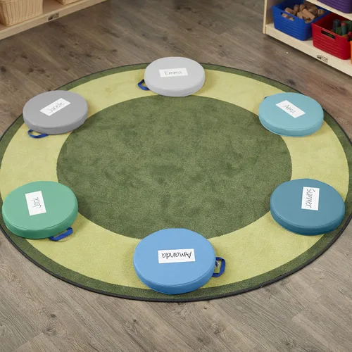 Vista 9 de ECR4Kids SoftZone - Cojines de suelo, redondos, asientos flexibles, contemporáneos, 6 piezas
