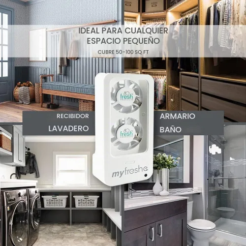 Vista 7 de Ambientador enchufable myfreshe de Fresh Products, libre de preocupaciones, sin calor, sin vidrio, fragancia seca, recambios para espacios pequeños