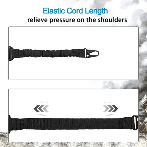 Vista 4 de Bengor - Eslinga tradicional de dos puntos con soportes de accesorios, ajustable extra larga para rifle con 2 soportes giratorios QD de 1.25