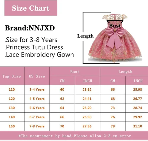 Vista 7 de NNJXD - Elegante vestido de princesa con cinturón de lazo de tul, de algodón y estampado de flores.