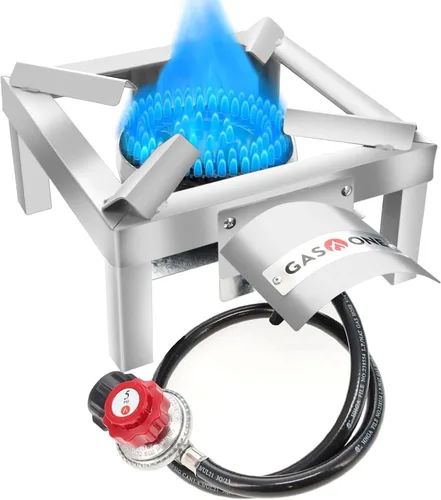 Vista 9 de GasOne Quemador Doble de Propano de Alta Presión - Cocina al Aire Libre con Escudo Térmico y Protector – Cabezal de Quemador de Propano