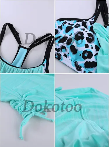 Vista 5 de Dokotoo Traje de baño para mujer estampado floral traje de baño de dos piezas
